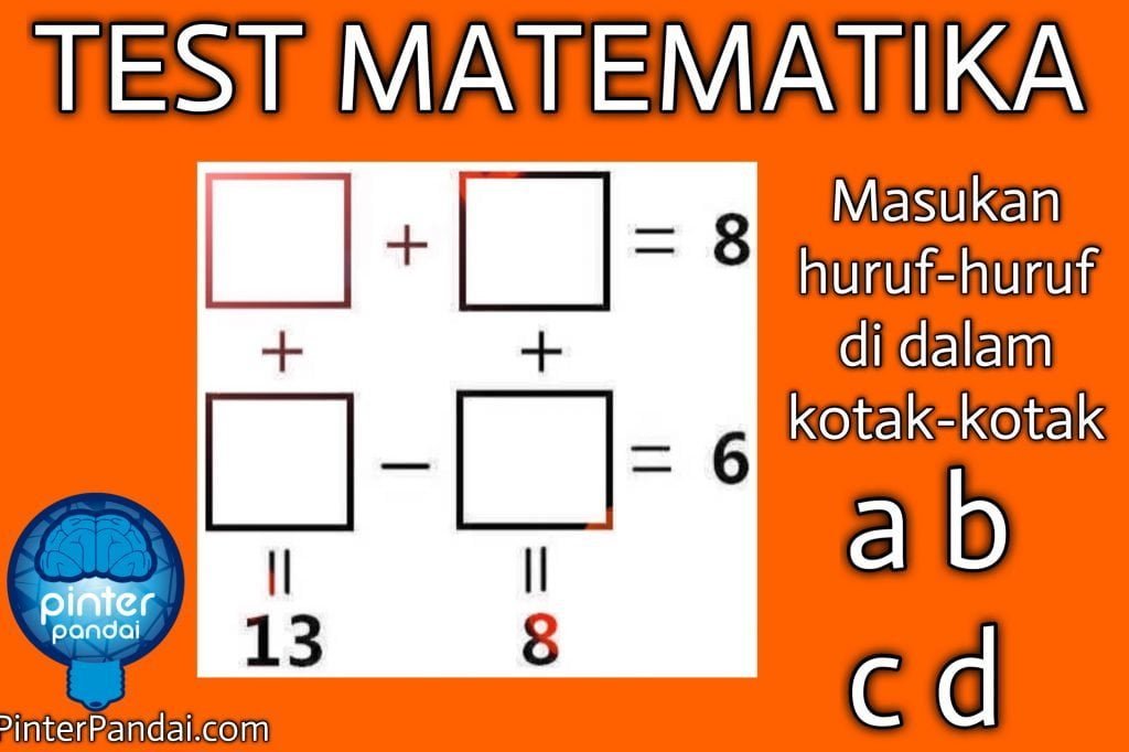 Test Matematika - Masukan huruf-huruf di dalam kotak-kotak