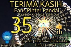 Terima Kasih Fans Pinter Pandai Anda Sudah Lebih Dari 350 000