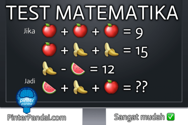 Quiz test matematika apel pisang semangka