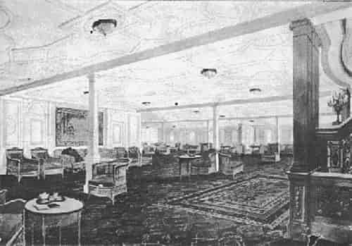 Ruang penerimaan tamu Kelas Satu dari kapal Titanic 