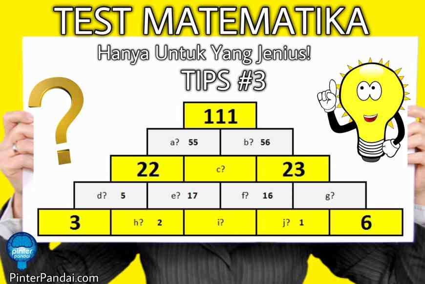  Tes  Matematika  Teka Teki Angka Piramida Jenius Hanya 