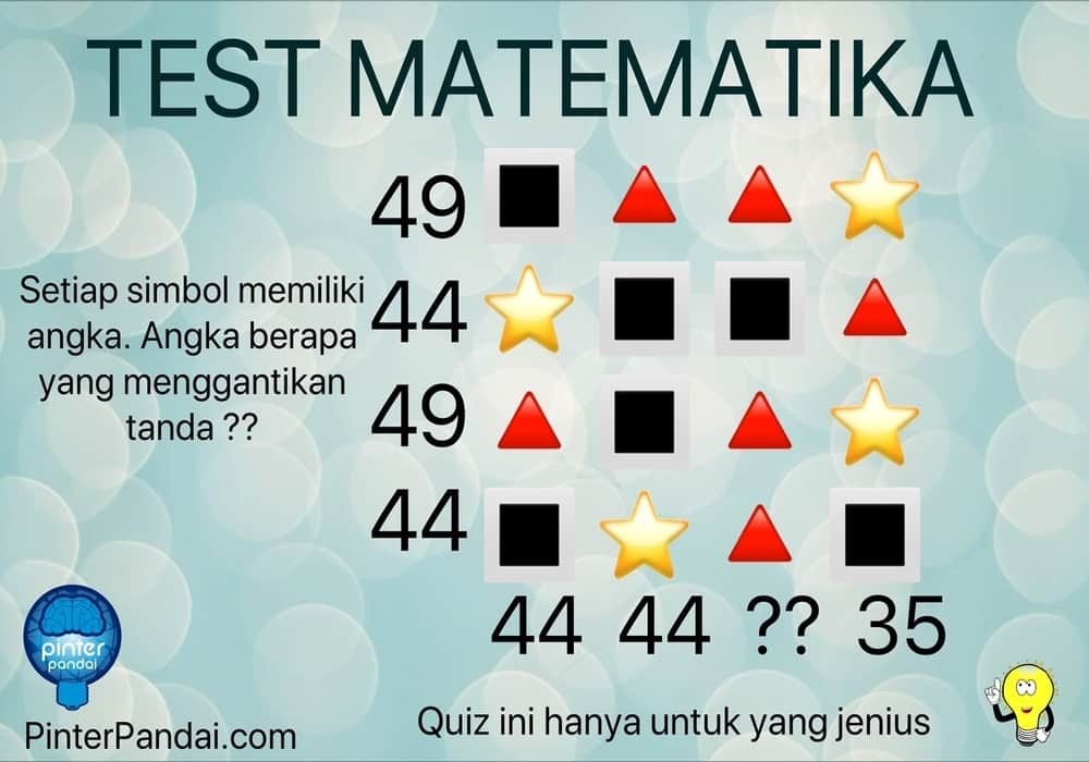 Quiz Matematika Deret Angka Dan Simbol