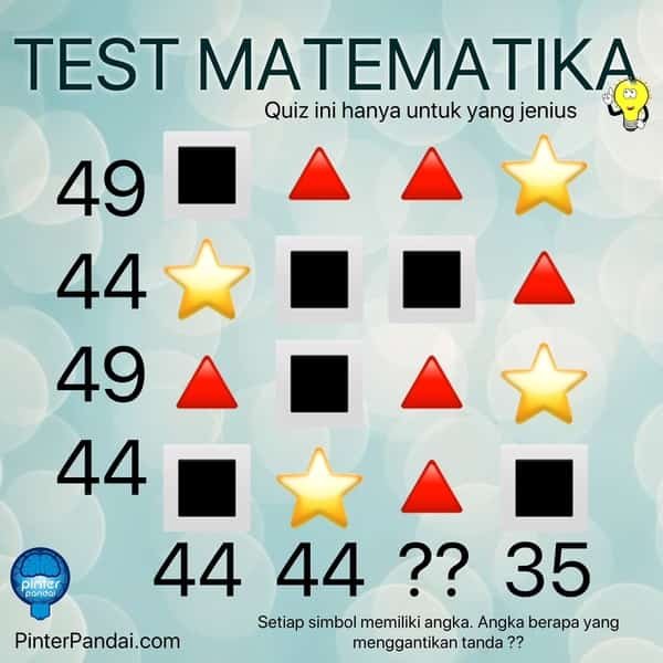 Quiz Matematika Deret Angka-Simbol