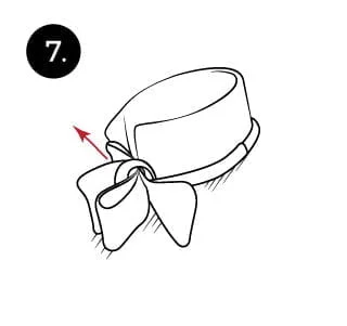 Langkah 7 mengikat dasi kupu-kupu