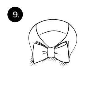 Langkah 9 mengikat dasi kupu-kupu
