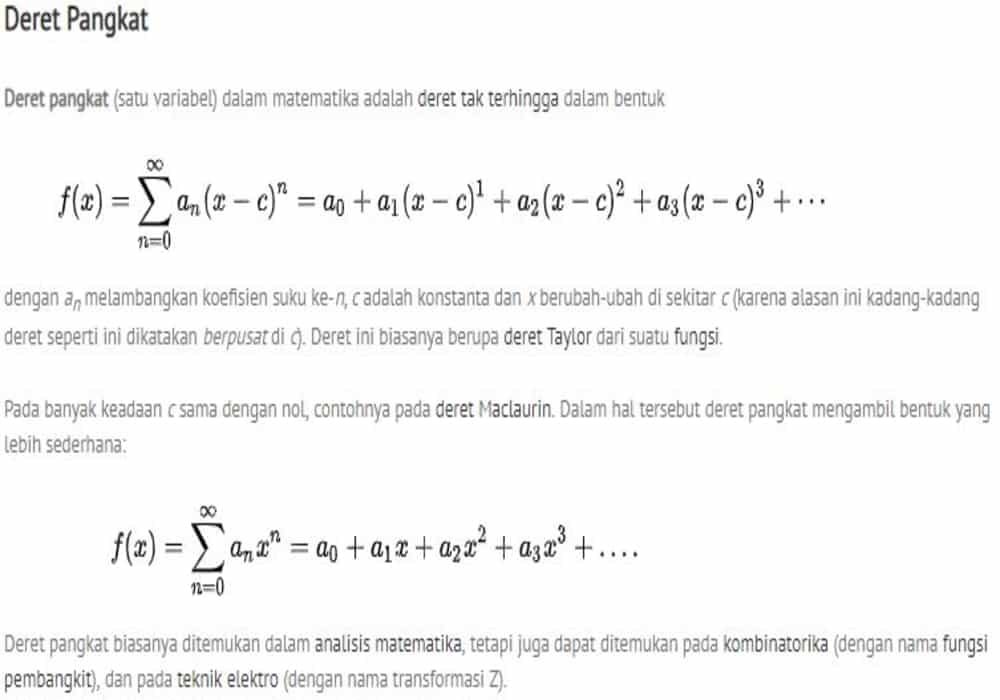 Deret Pangkat Matematika Beserta Contoh Soal Dan Jawaban