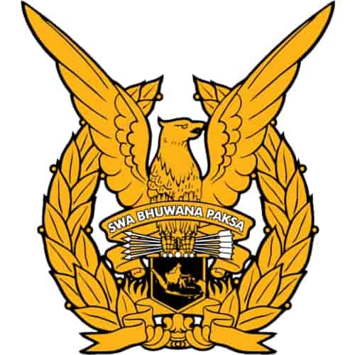 Lambang TNI Angkatan Udara. Urutan Kepangkatan TNI Udara: Marsekal Besar, Perwira Tinggi, Perwira Menengah, Perwira Pertama, Bintara Tinggi, Bintara, Tamtama Kepala, Tamtama