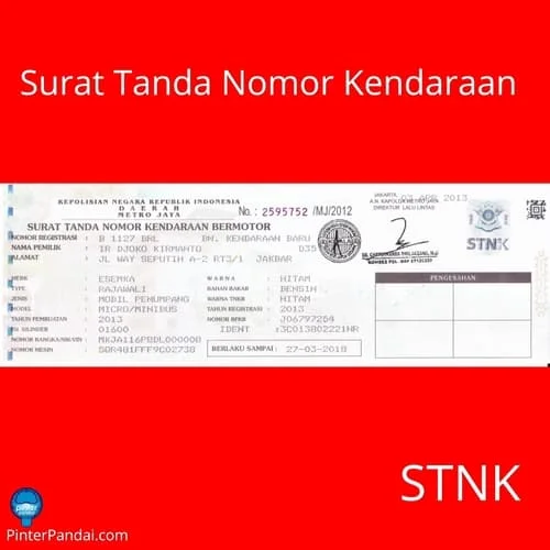 STNK Surat Tanda Nomor Kendaraan