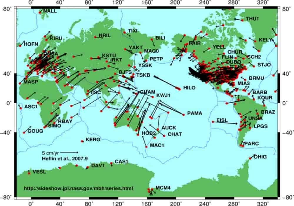 Lempengan tektonik gerakan global - gempa bumi