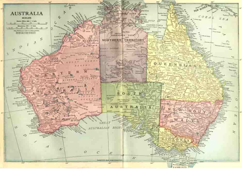 sejarah australia dan map