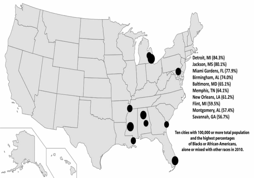 kota amerika populasi kulit hitam