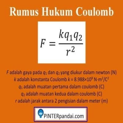 Coulomb: Hukum, Gaya Elektrostatik - Konstanta, Rumus, Soal, Jawaban