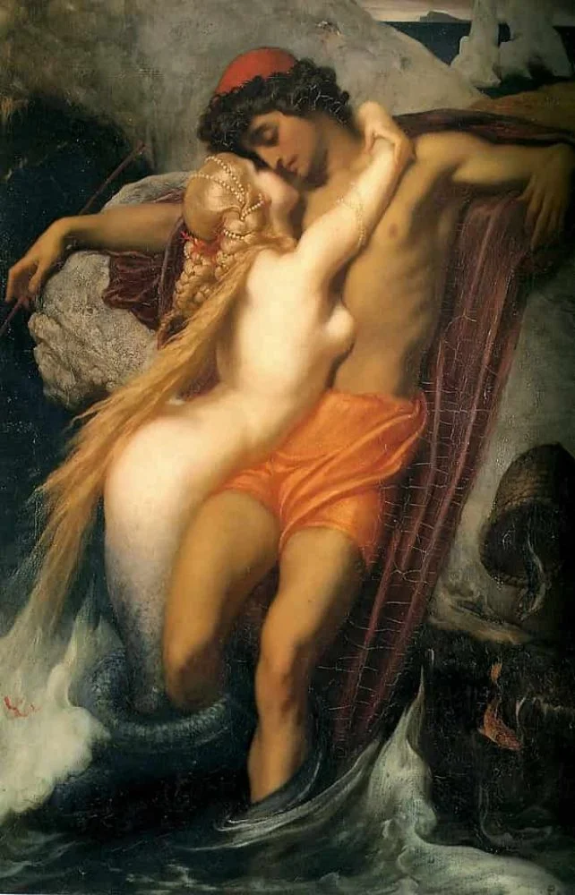 The Fisherman and the Syren dilukis oleh Frederic Leighton pada tahun 1856