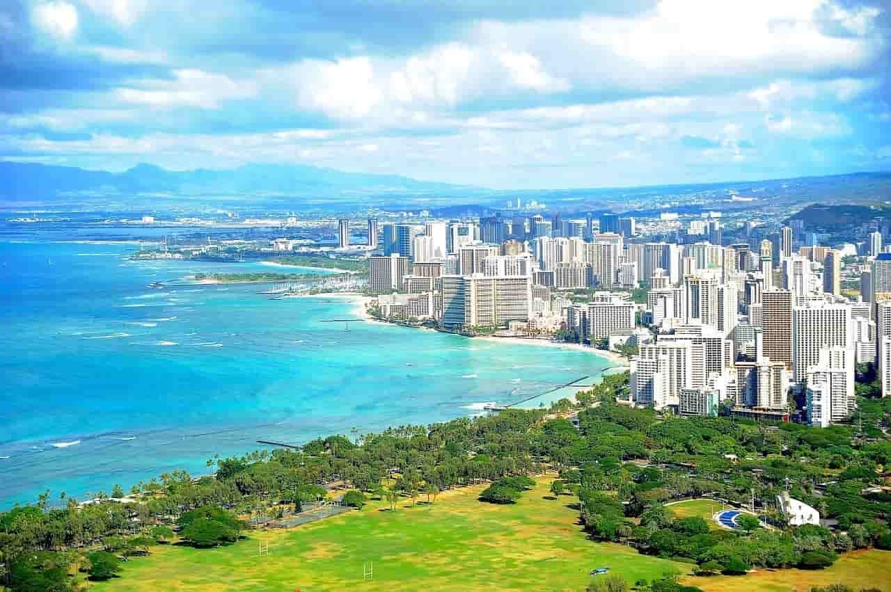 Pemandangan Waikiki dan Honolulu dari udara