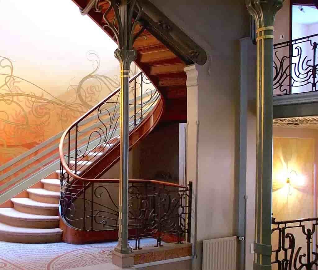 Tassel house stairway with art nouveau style