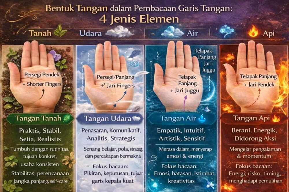 4 bentuk tangan ramalan telapak