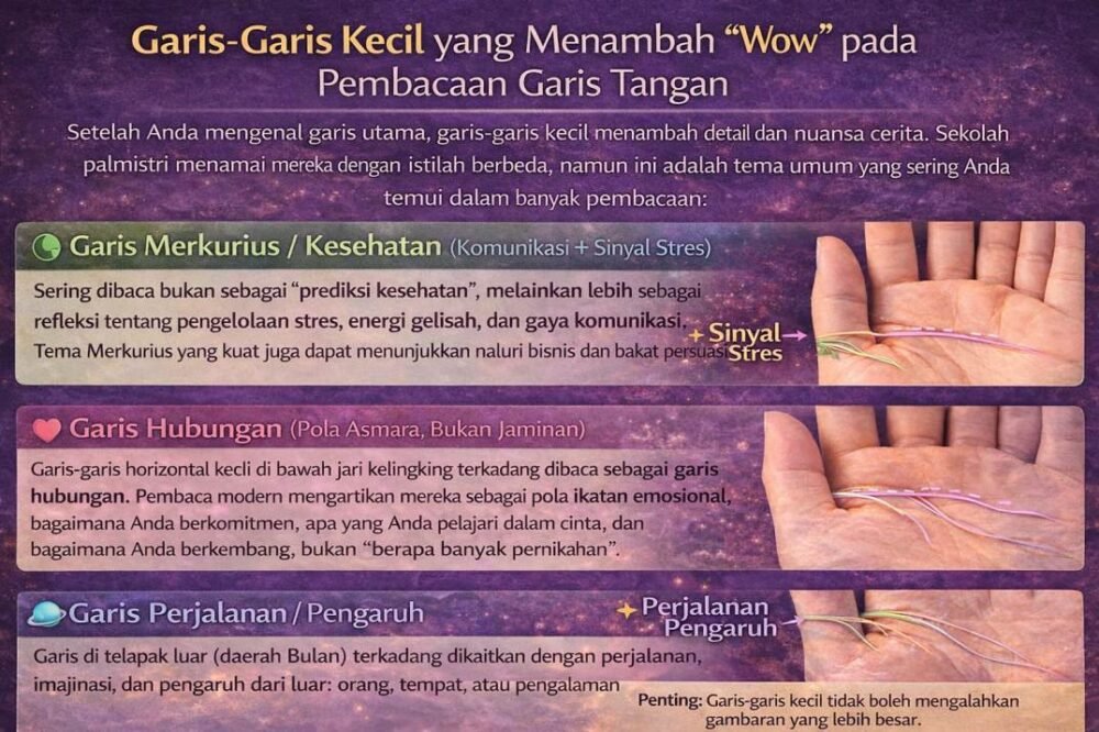 Garis kecil pada ramalan telapak tangan
